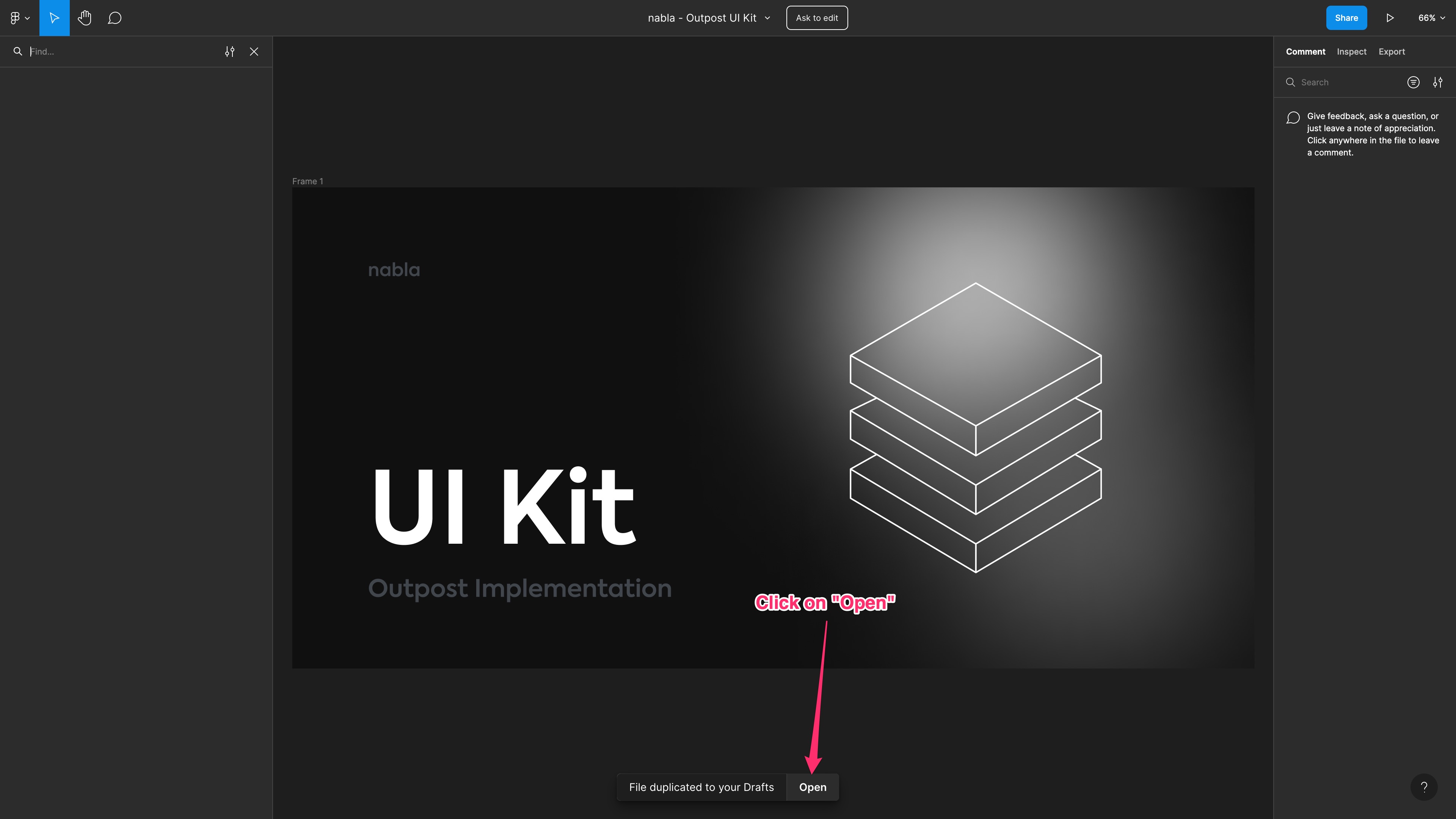 open the duplicated file Open the duplicated file image